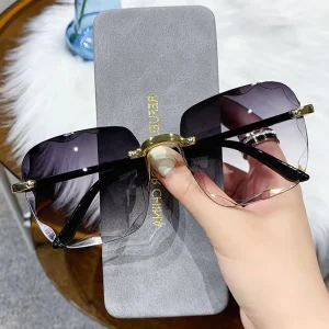 New Arrival Rimless Sunglasses Luxury Trendy Shades Sunglasses Women Fashion Sunglasses High Quality