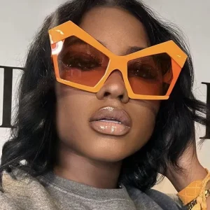 New Arrival Trendy Pc Big Frame Uv400 Sunglasses Stylish Oversized Irregular Cat Eye Sunglasses for Women Men