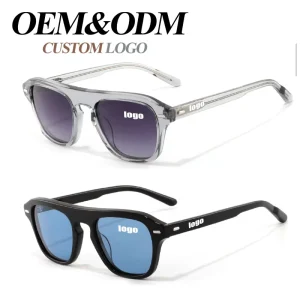 New Arrivals Trending With Uv Protection Eye Glass for Men Blue Lens Custom Logo Acetate Round Sunglasses