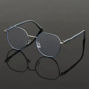 New Artistic Harajuku Style Fine Frame Metal Anti Blue Light Full Rim Eyeglass Frames for Men Women Ultra Lightweight Retro