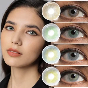 New Blue Coloured Contact Lenses Natural Freshgo Yearly Cosmetic Eye Color Contact Lens Soft Les Lentilles De Contact Des Yeux