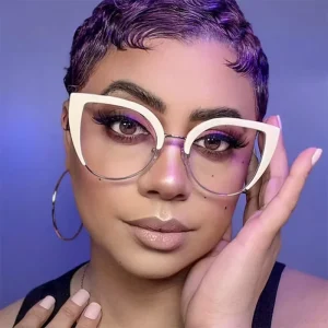 New Cat Eye High Quality Fashion Frames Vintage Custom logo Anti blue Light Glasses Luxury Diamond Eyeglasses Women Men