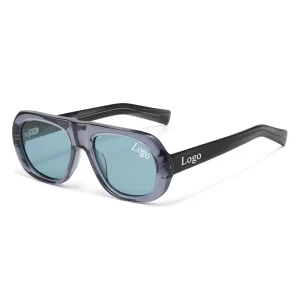 New Custom Sunglasses Logo Men High Quality Round Glasses Polarized Acetate Sunglasses