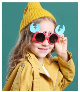 New Design Crab Shape Flip up Children Shade Glasses Soft Silicone Polarized Sunglasses for Kids