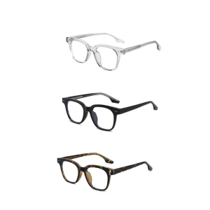 New Designer High End Customized Retro Quality Tr90 Men’s Square Reading Glasses Women’s Fashionable Anti Blue Light Glasses