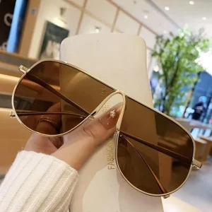 New European American Style Large Frame Metal Versatile for Sunglasses UV400 Protection High End Fashion Sunglasses