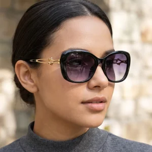 New Fashion Luxury Sunglasses Square Anti UV400 Metal Women’s Outdoor Sunglasses
