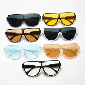 New Fashion Men and Women With Outdoor Leisure Sun Protection Cool Large Frame One Lens Sunglasses