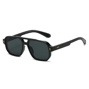 New Fashion Men’s Double Beam Rivet Sunglasses Retro Casual UV400 Lenses for Driving and Business