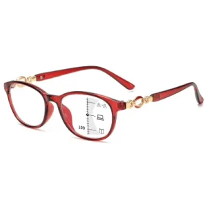 New Fashion Progressive Multifocal Reading Glasses Women Anti Blue Light Eyeglasses Prescription Spectacles Diopter Sunglasses