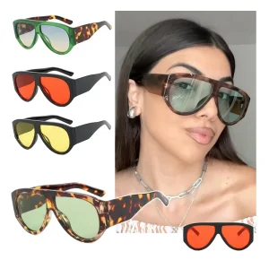 New Fashion Style Private Label Trendy Summer Uv 400 protection Oversized Shield Sunglasses for Women