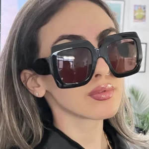 New Fashion Trend Square Large Frame High End and Personalized Street Photo Square Sunglasses