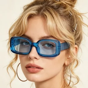 New Fashion Women Casual Decorative Glasses Trendy Versatile Sunglasses Summer Stylish Small Square Frame Sunglasses for Girl