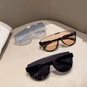 New Fashionable Large Frame Integrated Sunglasses Colorful UV400 Shades Trendy Hot Selling Designer Party Men Women Sunglasses
