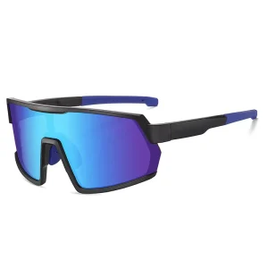 New Fashionable Large Frame Square Sun Glasses Cycling Outdoor Polarized One Piece Sunglasses