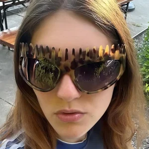 New Fashionable Personalized Headband Sunglasses High end Summer Sunscreen UV400 Cat Eye Sunglasses Concave Shape Too Cool