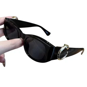 New Fashionable Trendy Oval Sunglasses Europe America Stylish Personalized Frames UV400 Women