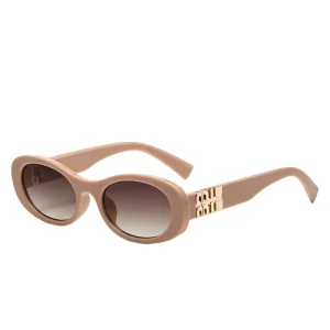 New Fashionable Women’s Oval Shaped Sunglasses UV400 Protection Full Frame High End Street Style Cross Border
