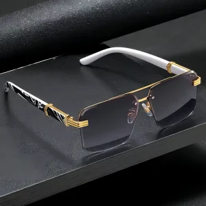 New Frameless Fashion Sunglasses Double Beam square Frame Shade Sunglasses Driving UV Glasses