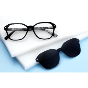 New Hexagon Magnetic Full Rim Glasses Case UV400 Sunglasses TAC Lens Anti Glare Anti Radiation Durable Comfortable