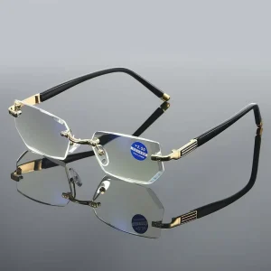 New High Quality Anti blue Light Mirror Frameless Reading Glasses