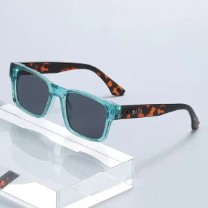 New Juncture Fashionable Full Rim UV400 Sunglasses for Men Women Leopard Print Fully Transparent Frame Cross border