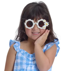 New Kids Sunglasses with Daisy Flower UV400 Protection Fashion Eyewear for Children Outdoor Play