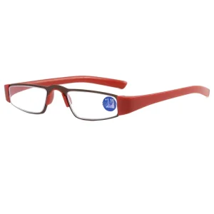 New Metal Cross Border Anti Blue Light Presbyopic Glasses High Definition Convenient Lightweight Reading Glasses Men and Women