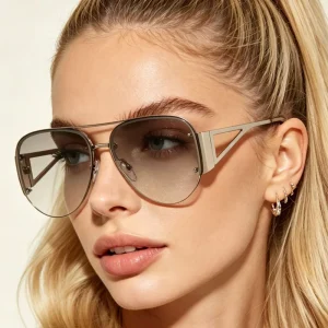 New Metal Half Frame Y2K Sexy Millennial Punk Sunglasses Men Women Trendy Outdoor Cycling Sunglasses Sunscreen Glasses