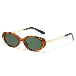 New Oval Fashion Women Sunglasses Metal Temple Simple Small Full Frame All Match Ins Hot Sunglasses