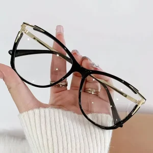 New Photochromic Custom logo Glasses Retro Optical Blue Metal Cat Eye Glasses
