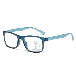 New Progressive Multi focus Presbyopia Glasses Anti blue Light Square Transparent PC Lenses Full Rim Fashionable Long Face
