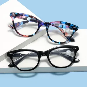 New Retro Cat Eye Style Anti Blue Light Reading Glasses Comfortable PC Frame Eyewear for Women and Men with Spring Hinge