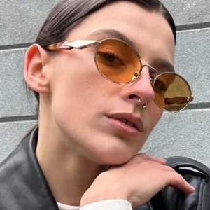 New Retro Oval Sunglasses Fashion Simple Personality Small Frame Sun Glasses Punk Y2K Unisex Eyewear UV400