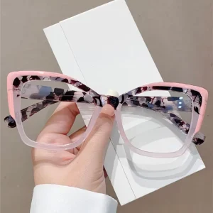 New Retro cat Eye Women’s Optical Glasses with Diamond Face Matching Anti Blue Light TR90 Frame Glasses