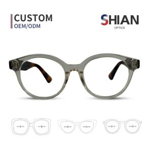 New SHIAN SAO10 Round Full Rim Optical Glasses Frames With Custom Logo For Reading PC Lenses Unisex