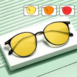 New Style Fashion Metal Frame TAC Lenses Night Vision Blue Light Blocking UV400 Unisex Plain Glasses Ultra Light Eyewear