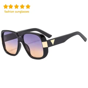 New Summer Sun Glasses Female Trendy Luxury Designer Custom logo Large Square Pc Frame Shades Sunglasses for Women