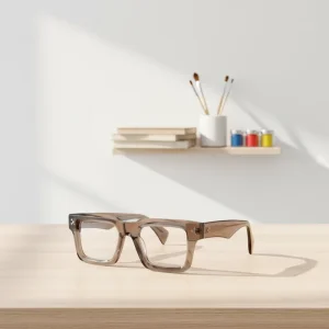 New Transparent Extra Large Thick Frame Eyewear Glasses Optical Vintage Frames Acetate Beveled Thick Eyeglass Frames