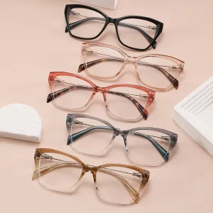 New Transparent Gradient Eyeglasses Frames Cat Eye Glass Frames Optical Eyewear Spectacles LE1154