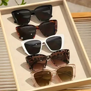 New Trendy European American Cat Eye Sunglasses Popular Cross Border Style with UV400 Lenses Hollow Legs Large Square Frame