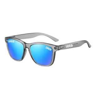New Trendy TAC Polarized UV400 Sunglasses Unisex Fashion Square Full Rim PC Frame Colored Lenses Logo Outdoor Cycling
