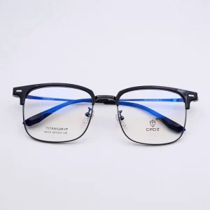 New Vintage Geometric Square Eyebrow Titanium Frame Lightweight Business Casual Big Face Glasses for Men Women Myopia