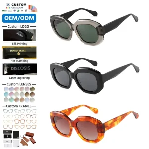 Newest Fashion High Quality Irregular Octagonal Designer Luxury Acetate Sunglasses UV400 Custom Logo Gafas De Sol Women Men