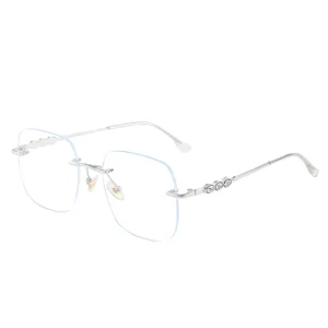Newest Retro Rimless Anti Blue Ray Light Fashion Multi Purpose Women Progressive Multifocal Reading Glasses