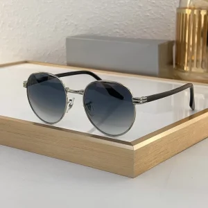 Newest Vintage Round Metal Sunglasses for Men UV400 Trendy Gradient Blue Lens Unisex Fashion Eyewear