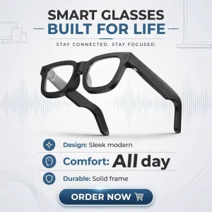Noise Reduction Full-Array Mic Electrochromic HD AI Smart Shooting Glasses Music Magnetic Charging Mountain Use