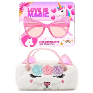OEM Cartoon Unicorn Party Kids Sunglasses with UV Protection and Glasses Case