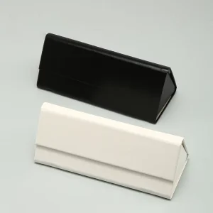OEM Customized Triangle Foldable Protective Glasses Case Portable Magnetic Closure PU Leather Semi-Hard for Sunglasses