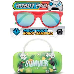 OEM New Trendy Retro Minimalist Candy Color Kids Sunglasses Colorful Studs Unisex Eyewear with Glasses Case